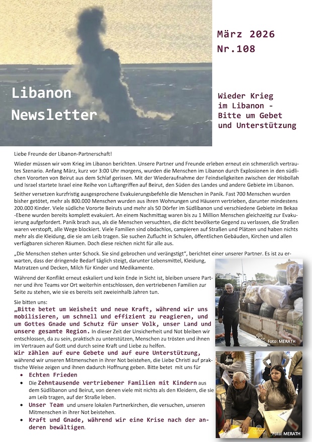 libanon newsletter maerz 2026