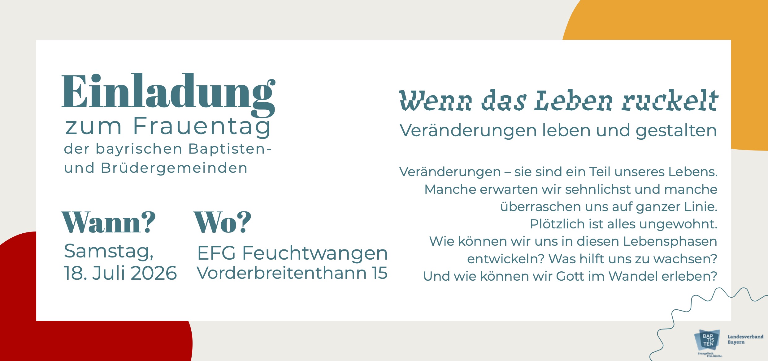 Vorderseite des Flyers mit den Details, welche auch bereits im Text standen.